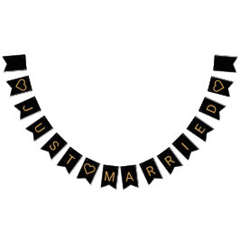 Minimalistisches Schwarzes und Goldenes Herz Moder Wimpelkette