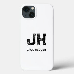 MINIMALISTISCHES SCHWARZES ZWEI-BUCHSTABEN-MONOGRA Case-Mate iPhone HÜLLE