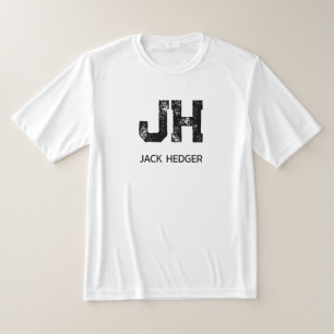 MINIMALISTISCHES SCHWARZES ZWEI-BUCHSTABEN-MONOGRA T-Shirt