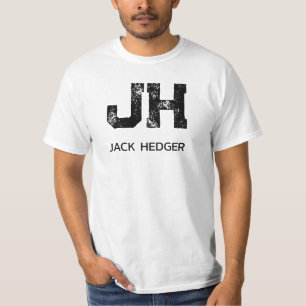 MINIMALISTISCHES SCHWARZES ZWEI-BUCHSTABEN-MONOGRA T-Shirt