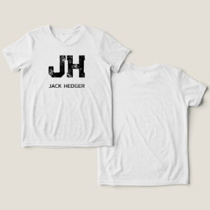MINIMALISTISCHES SCHWARZES ZWEI-BUCHSTABEN-MONOGRA Tri-Blend SHIRT