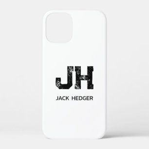 MINIMALISTISCHES SCHWARZES ZWEIBUCHSTABEN-MONOGRAM Case-Mate iPhone HÜLLE