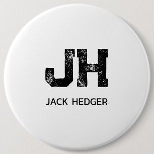 MINIMALISTISCHES SCHWARZES ZWEIBUCHSTABIGES MONOGR BUTTON