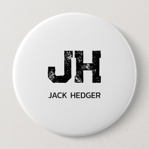 MINIMALISTISCHES SCHWARZES ZWEIBUCHSTABIGES MONOGR BUTTON