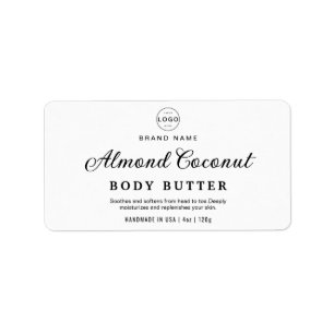 Minimalistisches Schwarzkörperchen-Kosmetikartikel Adressaufkleber