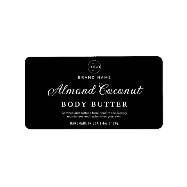 Minimalistisches Schwarzkörperchen-Kosmetikartikel Adressaufkleber (Vorne)