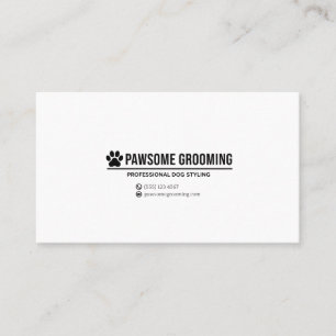 Minimalistisches Schwarzpfoten-Logo Professionelle Visitenkarte