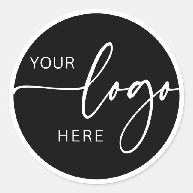 Minimalistisches Schwarzweiß-Logo-Geschäft Runder Aufkleber (Vorderseite)