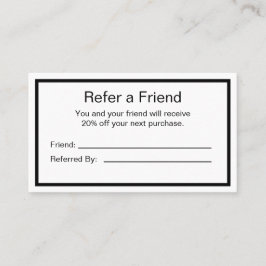 Minimalistisches Schwarzweiß-Logo hier Empfehlungskarte