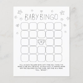 Minimalistisches Script Baby Bingo Baby Showspiel