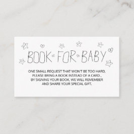 Minimalistisches Script Black Book für Babydusche Begleitkarte