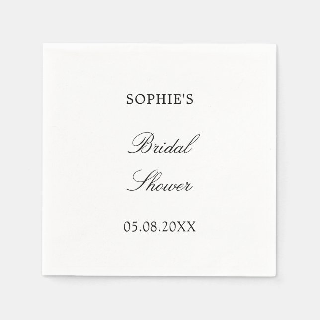 Minimalistisches Script Brautparty Napkins Serviette (Vorderseite)