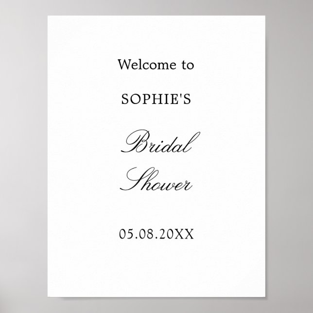 Minimalistisches Script Brautparty Willkommenspend Poster (Vorne)