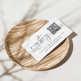 Minimalistisches Script-Bridal- oder Baby-Showregi Begleitkarte