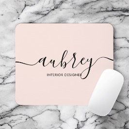 Minimalistisches Script Calligraphy Blush Pink Mou Mousepad