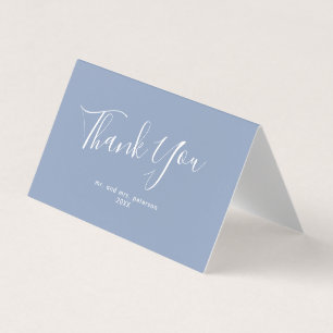 Minimalistisches Script Dusty Blue Wedding Vielen