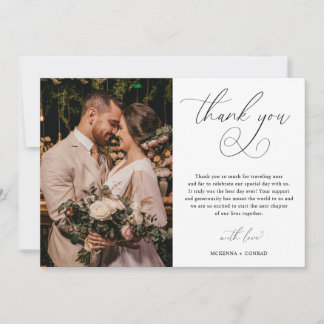 Minimalistisches Script Elegant Hochzeit Dankeskarte