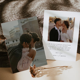 Minimalistisches Script-Flachbildschirm Foto Danke Einladung