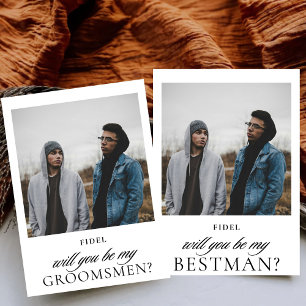 Minimalistisches Script Foto Bestman Vorschlag Einladung