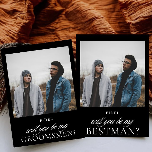 Minimalistisches Script Foto Bestman Vorschlag Einladung (Von Creator hochgeladen)