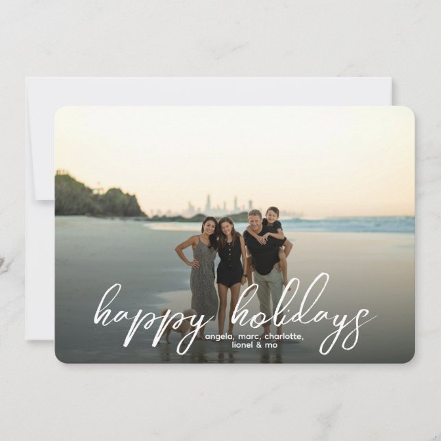 Minimalistisches Script Foto Weihnachten (Vorderseite)