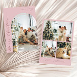 Minimalistisches Script Frohe Weihnachten Foto Dus<br><div class="desc">Minimalistisches Script Frohe Weihnachten Foto Dusty Pink Weihnachtskarte</div>