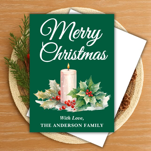Minimalistisches Script Frohe Weihnachten Grün (Von Creator hochgeladen)