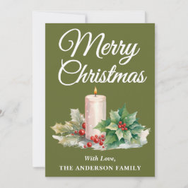 Minimalistisches Script Frohe Weihnachtsgrün Feiertagskarte