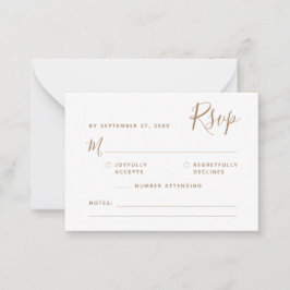 MINIMALISTISCHES Script-Gold-UAWG Wedding Mitteilungskarte