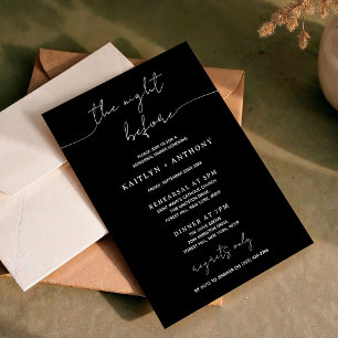 Minimalistisches Script Hochzeit Probe Dinner Einladung