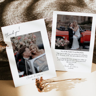 Minimalistisches Script-Hochzeitsskript-Foto Danke