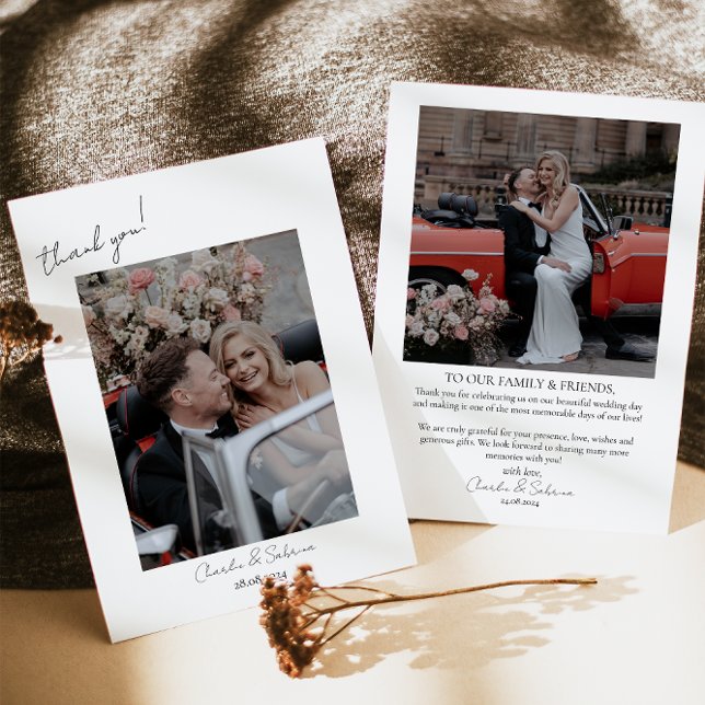 Minimalistisches Script-Hochzeitsskript-Foto Danke (Von Creator hochgeladen)