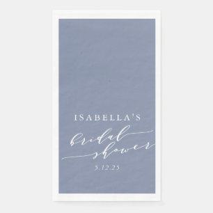 Minimalistisches Script Letters Blue Brautparty Serviette