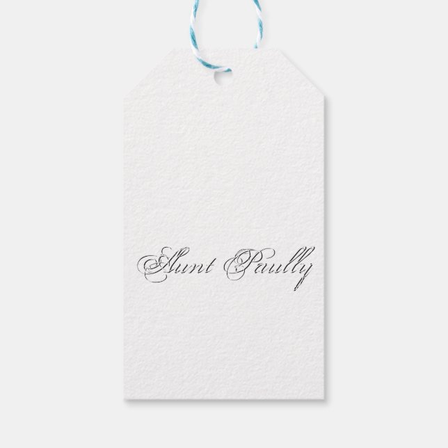 Minimalistisches Script Lovely 3d Monogram Geschenkanhänger (Rückseite)