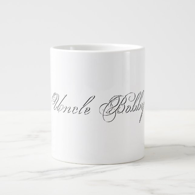 Minimalistisches Script Lovely 3d Monogram Jumbo-Tasse (Vorderseite)