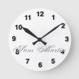 Minimalistisches Script Lovely 3d Monogram Runde Wanduhr
