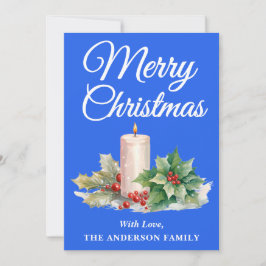 Minimalistisches Script Merry Christmas Royal Blue Feiertagskarte