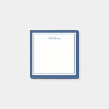 Minimalistisches Script Navy Blue Two Border Monog