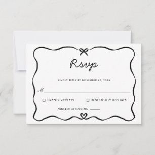 Minimalistisches Script Niedlich Bow Heftrahmen UA RSVP Karte