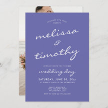 Minimalistisches Script Periwinkle Blue Wedding