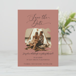 Minimalistisches Script Pinselstrich Stroke Terrac Save The Date