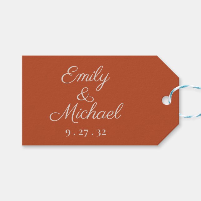 Minimalistisches Script Pumpkin Spice Tag Geschenkanhänger (Vorderseite (Horizontal))