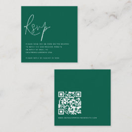 Minimalistisches Script QR Code Wedding Emerald UA Begleitkarte
