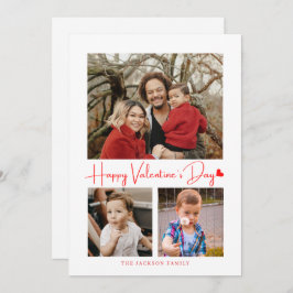 Minimalistisches Script Red Heart Valentine's Card Einladung