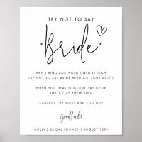 Minimalistisches Script Say Bride Shower Game