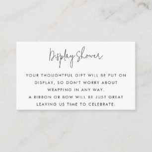 Minimalistisches Script Schwarz/Weiß-Display Begleitkarte