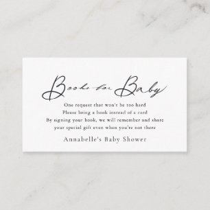 Minimalistisches Script White Baby Showbuchangebot Begleitkarte