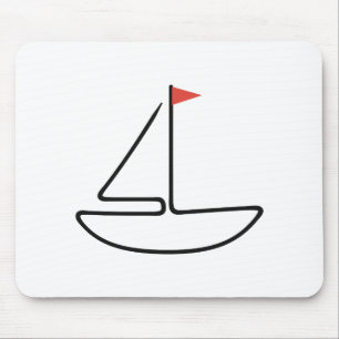 Minimalistisches Segelboot-Einzeiliger Kunst mit r Mousepad