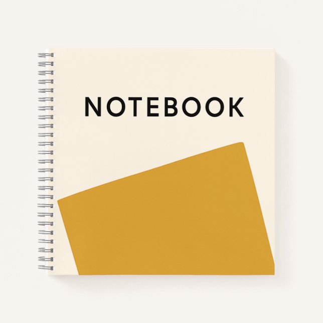Minimalistisches Senf-Yellow-Notebook Notizbuch (Vorderseite)