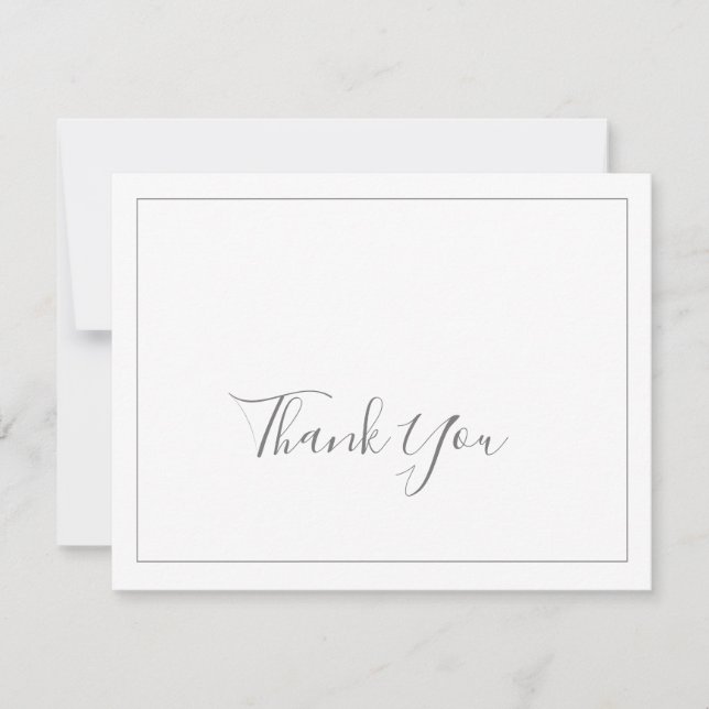 Minimalistisches Silber Dankeskarte (Vorderseite)